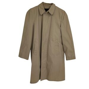 Cricketeer Vintage Mens Alpaca-Lined Trenchcoat Size 38 (medium) Button Up Tan